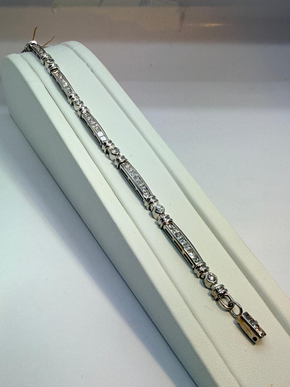 Tennis Diamond Bracelet 14K White Gold 
