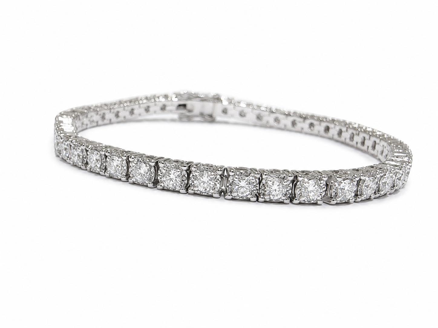 Tennis Diamond Bracelet 18K White Gold 
