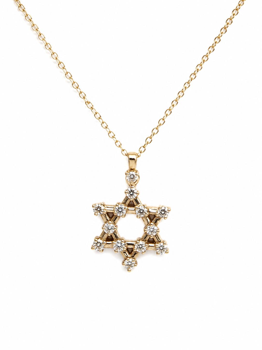 Elegant Star Pendant 14k Yellow Gold 
