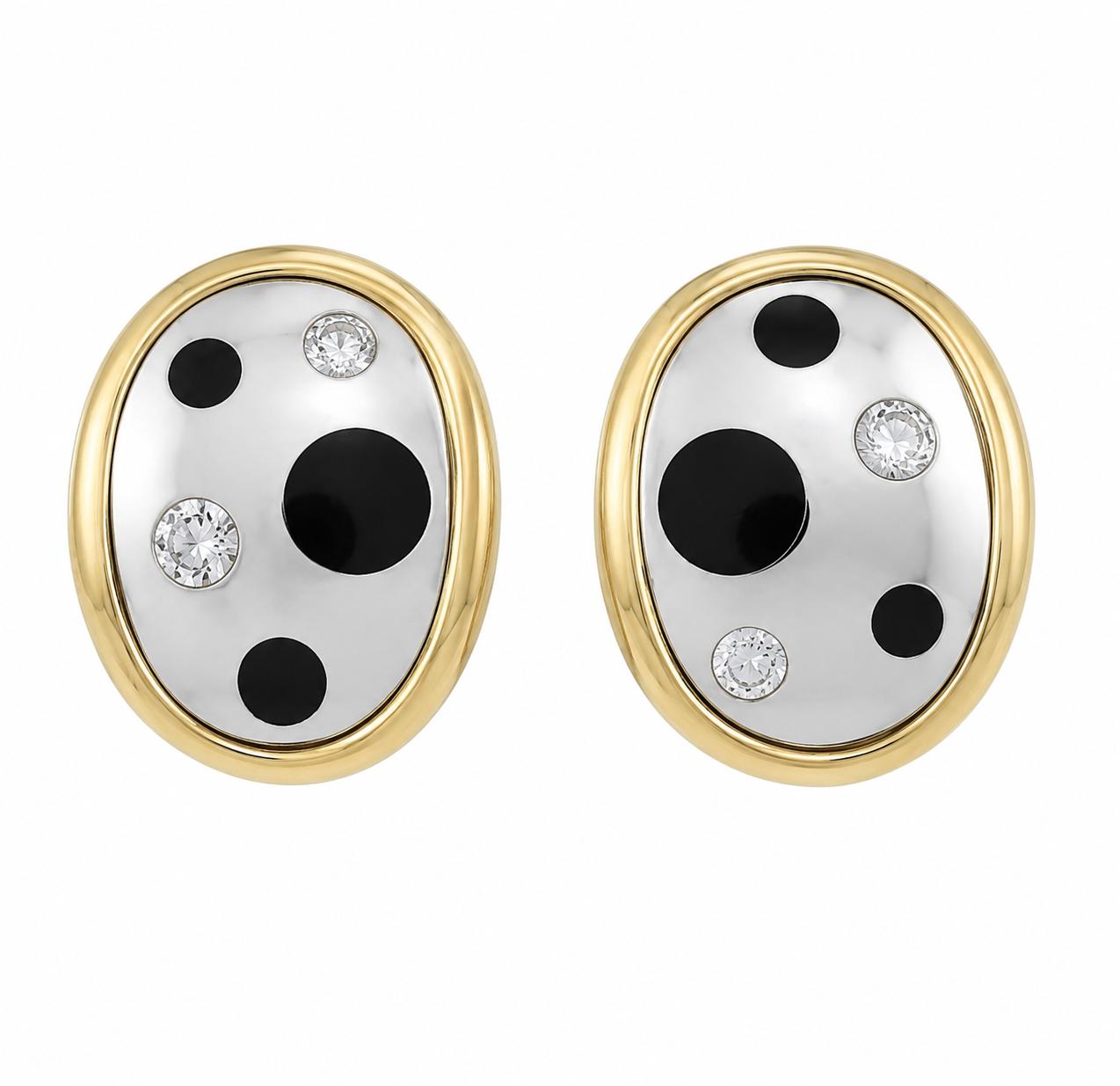 Designer( Micheal Bondanza ) Earrings Platinum and 18k Gold 