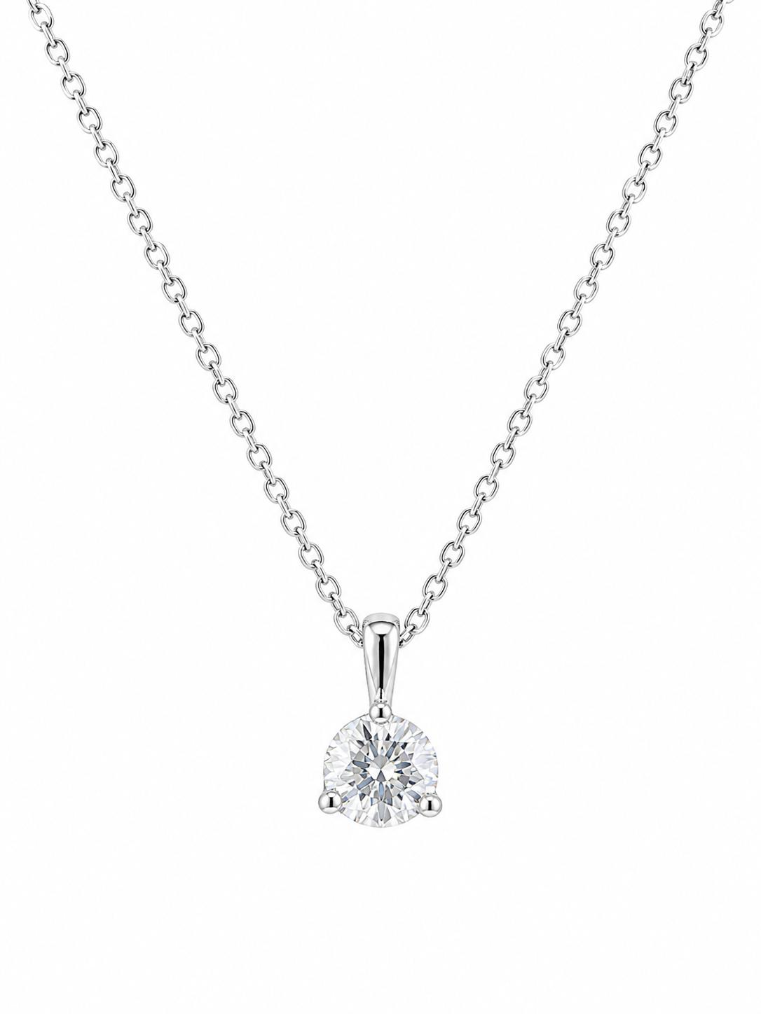 Elegant Solitaire Diamond Pendant Necklace
