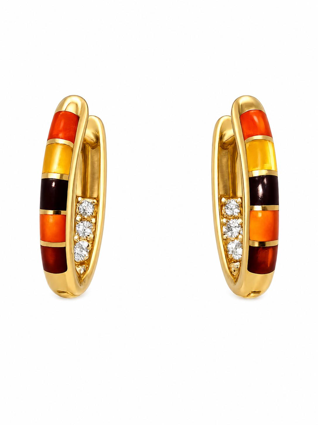 Kabana Earrings The Spiny collection14k yellow gold 