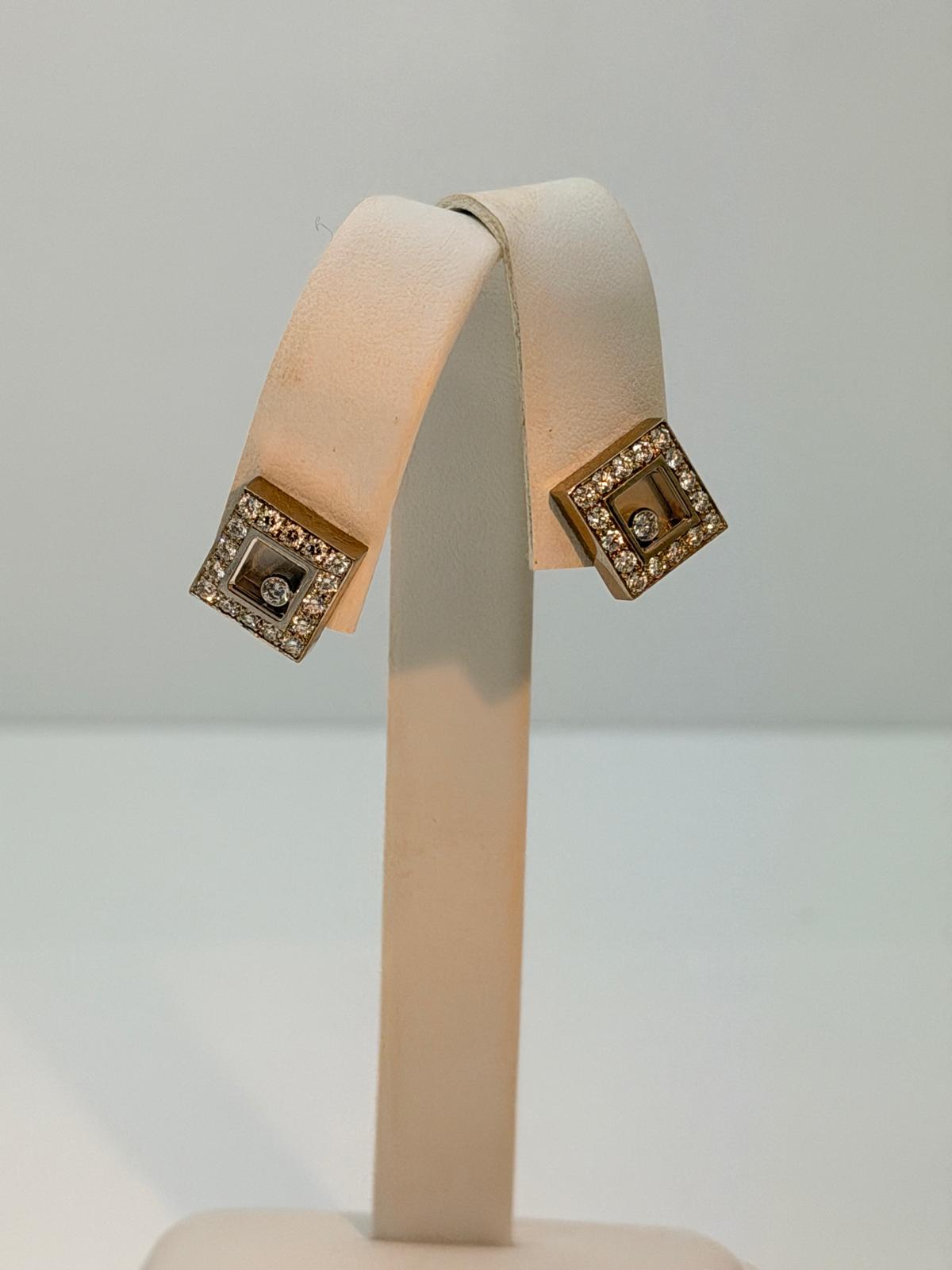 Happy Diamonds Chopard Square Earrings18K