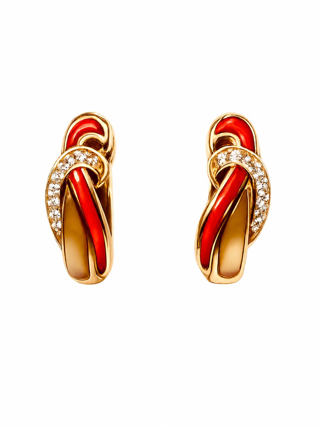 Kabana Earrings Spiny Collection 14k Yellow Gold 