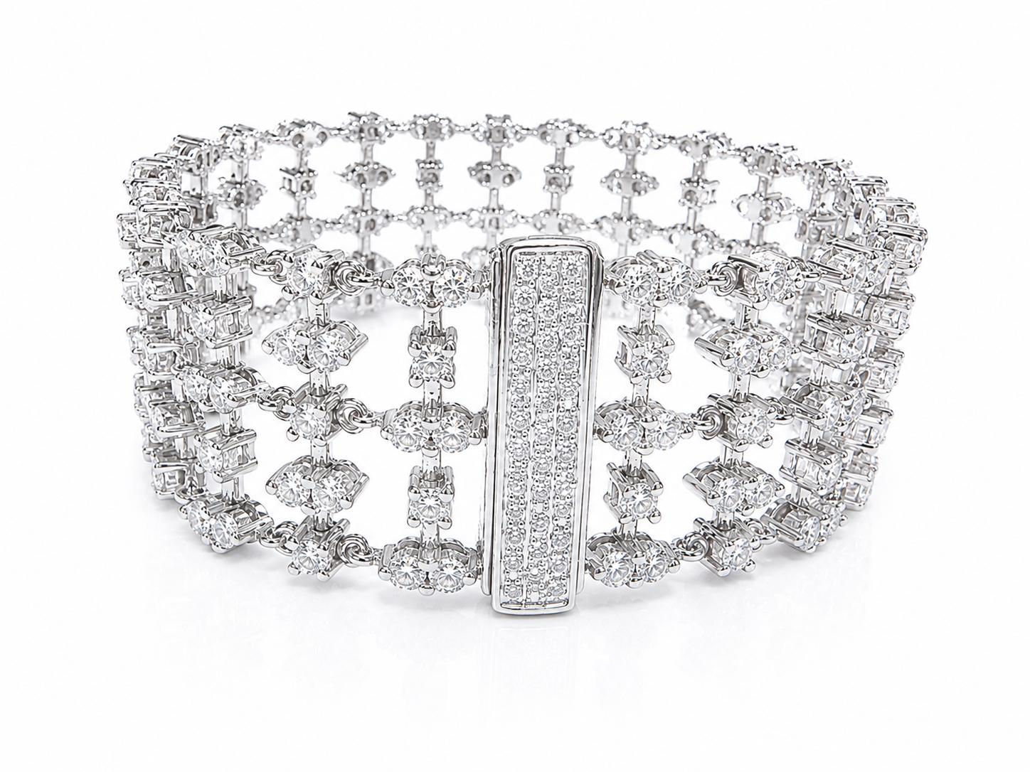 Stunning Diamond Bracelet 18K White Gold 