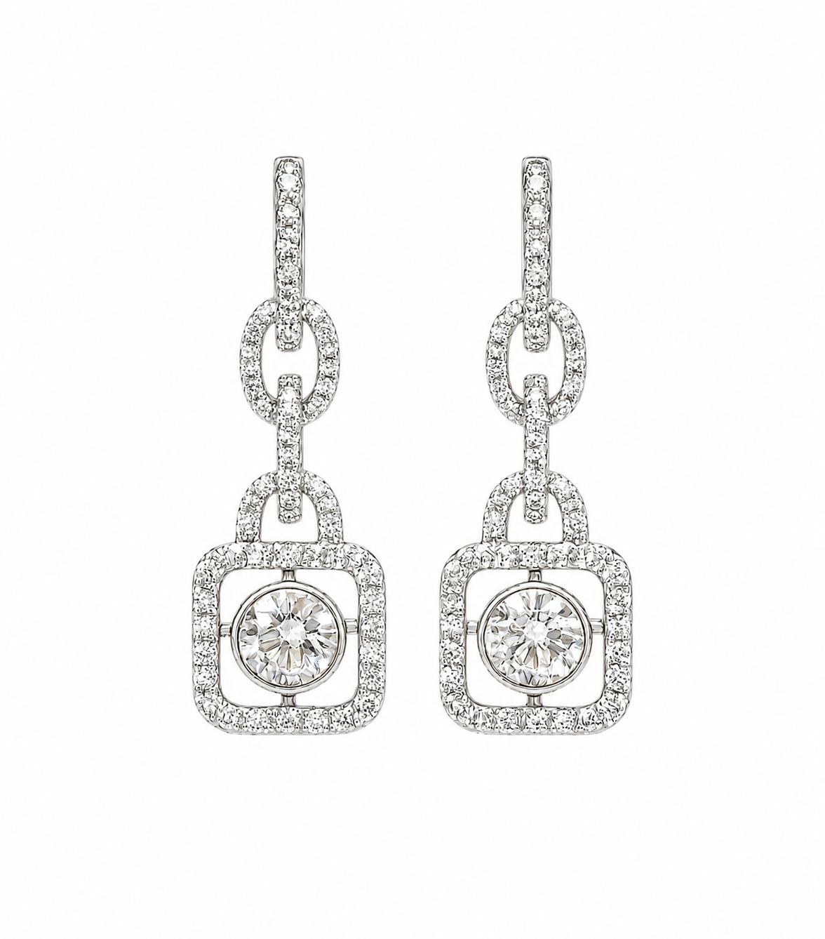 Drop Diamond Earrings18k White Gold