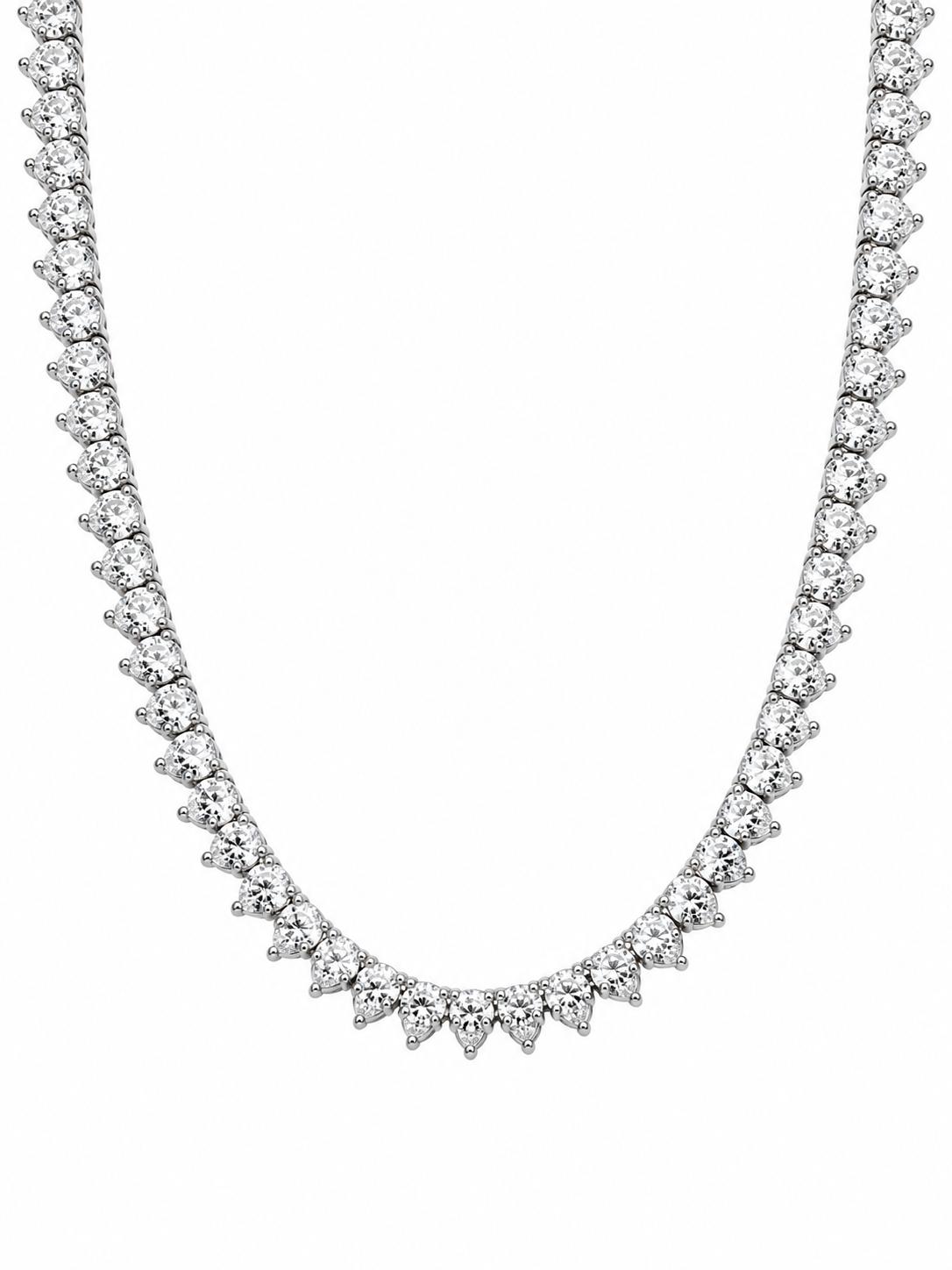 Beautiful Diamond Tennis Necklace 14K White Gold