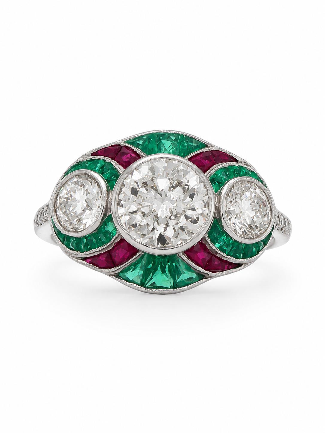 Vintage Unique one-of-a-kind 18K White Gold Ring