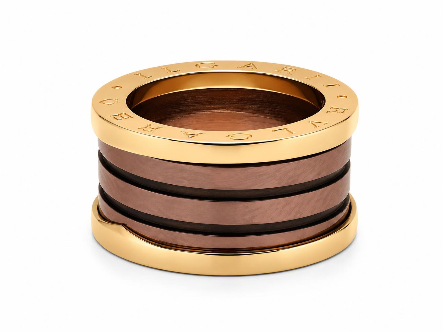 BVLGARI Roma Bronze and Rose Gold Ring  