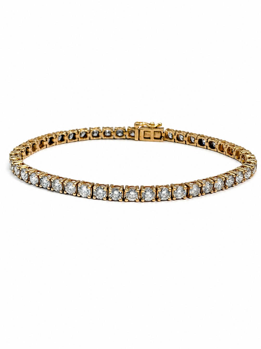 Tennis Diamond Bracelet 14K Yellow Gold SOLD