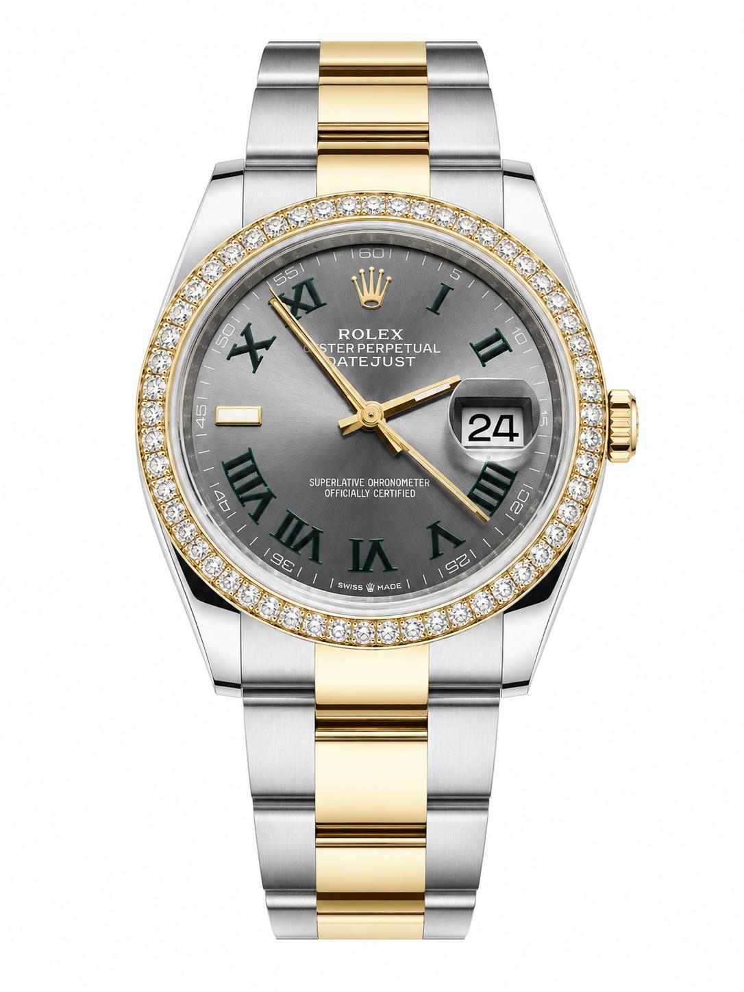 Rolex Wimbledon Date Just, Diamond Bezel, 36 mm