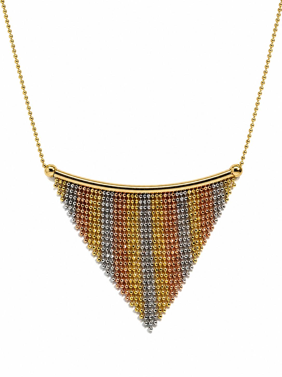 Art Deco Tricolor Necklace 14K Gold